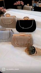 Tas Pesta MIRANDA Embellished Crystal Box Clutch