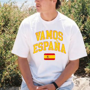 [Local Stock] VCC  Spanish Flag Vamos Espana Graphic Printed T-Shirt Crew Neck Short Sleeve Man Women Cotton Streetwear Summer Soft Y2k Tees