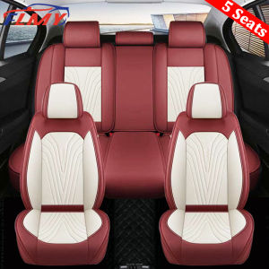 Light luxury nappa leather Car seat cover cushion 5-seat fully surrounded universal car seat protective cover laser punched breathable leather material Suitable for 99% sedan/suv/hatchback