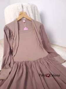 Gamis wanita rayon kombinasi rib knit jumbo terbaru dress mayung kondangan lebaran bahan adem