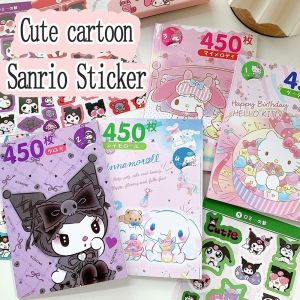 450pcs Set Sanrio Sticker Book Cute Hello Kitty Cinnamoroll Kuromi Kids Hand Account Decorative Sticker Stationery School Supplies