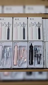 Bàn Chải Điện Đánh Răng Sonic X3 Thông Minh 6 Chế Độ Làm Sạch Tặng Kèm 4 Đầu Thay Thế Lông Mềm Cao Cấp TEKI