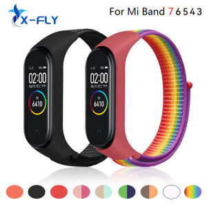 Nylon Strap For xiaomi Mi Band 7 6 Bracelet watchband pulsera correa Strap Miband Bracelet Wristband Sport loop Mi band 7 6 5 4 3