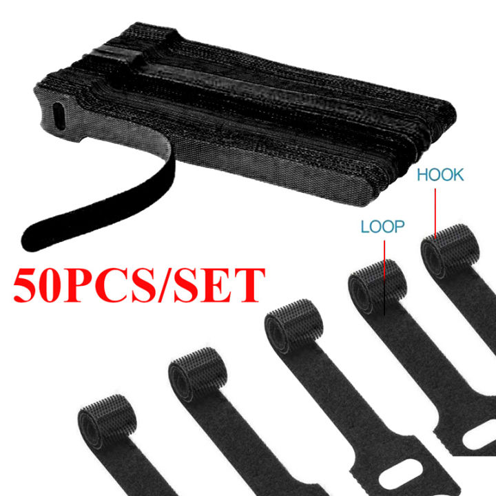 【Akula Store】 50Pcs Tự Dính Cố Định Velcro Băng Nylon Velcro Cáp Tie ...