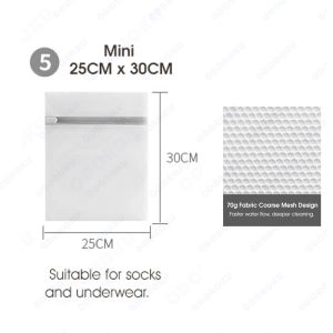 ODOROKU Fine / Coarse Mesh Wash Bag Laundry Bag with Zippers for Washing Machine 9 Sizes Available Wash Net Bags Great For Bra Panties Lingerie Underwear Clothes Travel Storage Grey