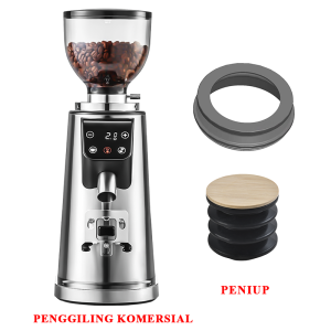 LAHOME Mesin Penggiling Smart Commercial Coffee Grinder Professional 100 Pengaturan Flat Burr 64mm Penggiling Komersial Mesin Giling Biji Kopi Full Stainless Steel Fast Grinding