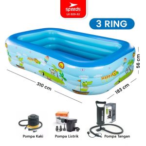 SPEEDS Kolam Renang Anak-anak 210cm Kolam Renang Motif Lucu Bahan Kuat Portable Swimming Pool020-30