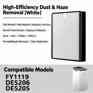 SG Stock FY1119 HEPA Replacement Filter Compatible with Philips DE5205 DE5206 Air Purifier Dehumidifier PM2.5 Haze Dust