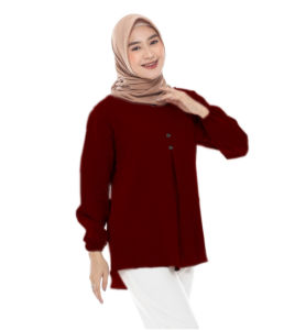 Atasan Wanita Trendi  Annisa Blush atasan kekinian Termurah terbaru Trendi Bahan kain mousecrepe