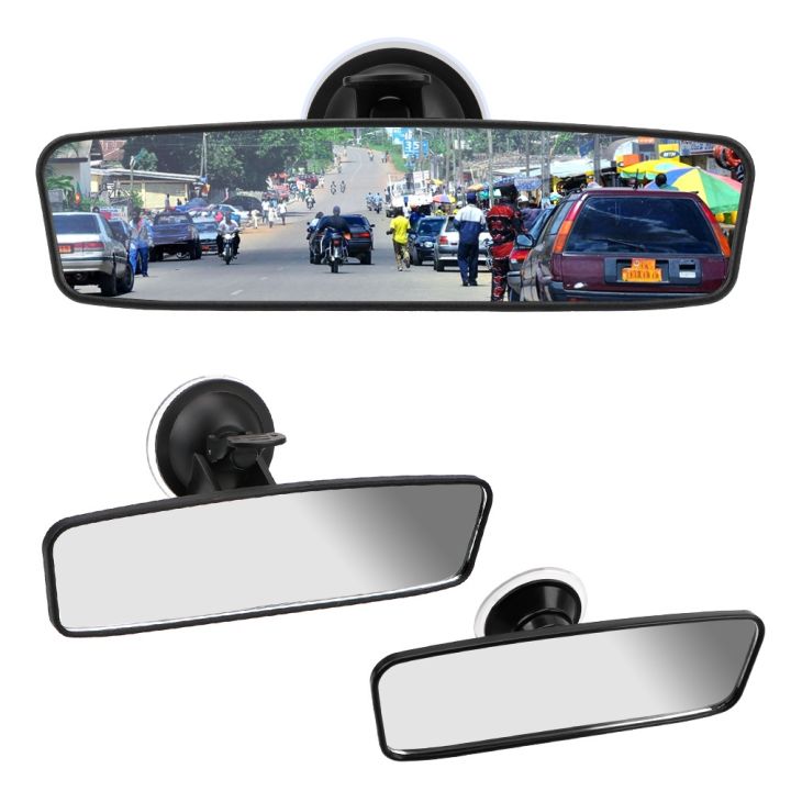 Universal Adjustable Suction Cup Interior Rear View Mirror Car Rear Mirror  360° Rotates Wide-angle