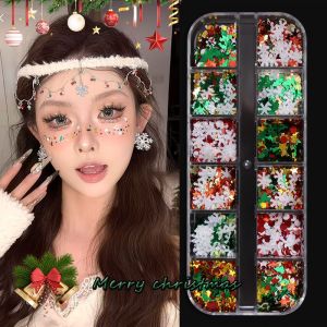 DSF Studio Christmas Princess Makeup Snowflake Face Makeup Patch Face Lime ตกแต่งเวทีคริสต์มาสกลิตเตอร์ Eye Lime