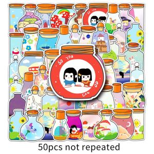 50pcs Cute Cartoon Bottle Graffiti Stickers For Laptop Water Bottle Luggage Notebook Waterproof Vinyl Phone Decals