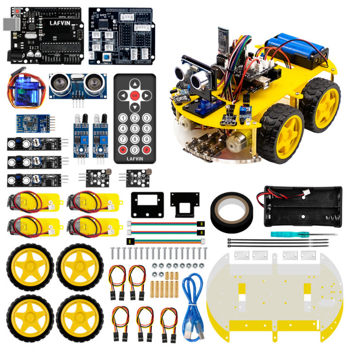 LAFVIN Arduino Smart Robot Car Kit For Uno R3 With Tutorial, Support ...