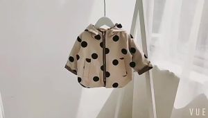 1 2 3 4 5 Years Girls Jacket Spring Autumn Dots Double Sided Fashion Princess Windbreaker Hooded Zipper Baby Coat Kids Clothes2026