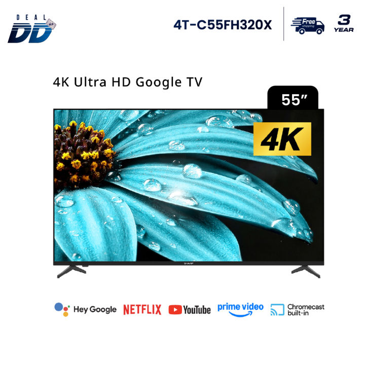 NEW 2026 SHARP TV 55 นิ้ว 4K UHD Google TV สมาร์ททีวี รุ่น 4T