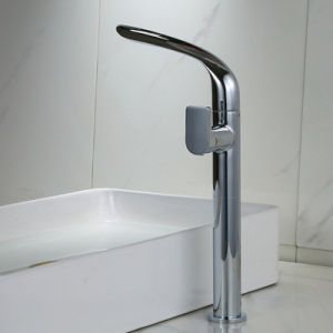 Copper Bathroom Faucet Extra High Brushed Gold Basin Tap Luxury Brass Faucet Deck Mounted Hot and Cold Water Mixer Crane