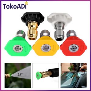 5pcs/Set Washer Spray Nozzle 1/4" Tekanan Tinggi Quick Connect Spray Nozzle- Aksesori Pencuci Mobil