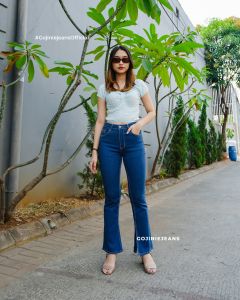 GOJINIEJEANS - Highwaist Cutbray Buka Kaki Bawah - 4765 - NO PROBLEM