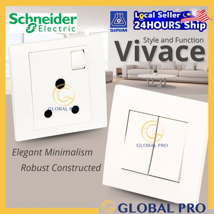 SCHNEIDER VIVACE SERIES Switch & Socket Outlet Switches Sirim Approved ...