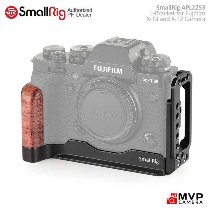 SMALLRIG L-Bracket with WOOD GRIP for Fujifilm X-T3 and X-T2