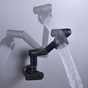 1080° Mechanical Arm Rotating Faucet 304 Stainless Steel Rotating Taps Bathroom Kitchen Sink Faucets Adjustable Flow Rate Foldable Anti-rust Universal Faucet Extender