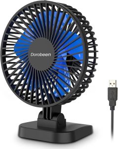 USB Fan Small Desk Fan 4 Inch Quiet Desktop Fan USB Plug in 3 Speeds Personal Fan For OfficeHomeBedroomStudyPowerful Airflow 40°Tilting 3.9 feet Cord