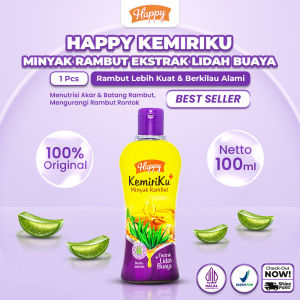 Happy Minyak Kemiriku Ekstrak Lidah Buaya 100ml isi 1 Pcs - Menutrisi Rambut Mengurangi Rontok & Melembapkan | Rambut Lebih Sehat Lembut & Berkilau | Sudah Halal & BPOM