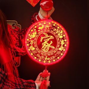[Ready Stock]Cny Decoration 2026 Led Lights New Year Luminous Blessing Pendant Chinese New Year Wall Decoration