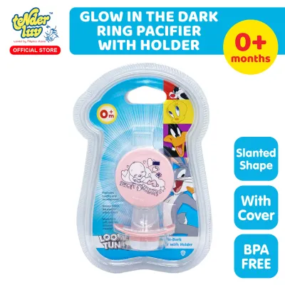 Looney Tunes Glow In The Dark Covered Pacifier with Holder
