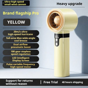 Mini Handheld Fan USB Rechargeable 100 Speed Adjustable LED Display Portable Office Study Desktop Fan JGF009