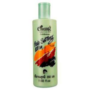 Caring Hair Setting Lotion แคริ่ง แฮร์ เซ็ทติ้ง โลชั่น น้ำมันจับลอน(ขวดสีเขียว)ขนาด 350 มล.