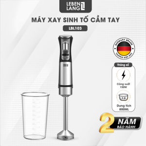 Máy xay sinh tố cầm tay đa năng Lebenlang LBL103 150W 800ml lưỡi dao 2 cánh tích điện BH 2 năm – hàng chính hãng
