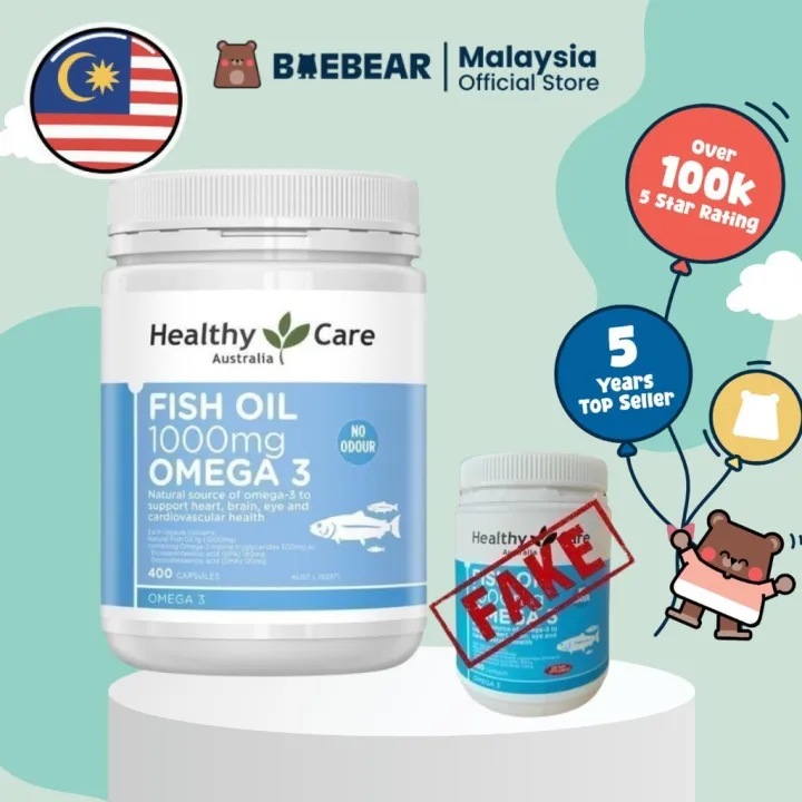 🔥 Healthy Care -3 Fish Oil 1000mg – 400 Caps | Odourless Formula for ...