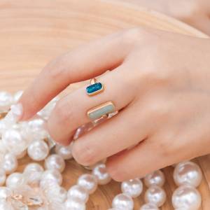 Her Lab Jewelry | Nhẫn Xếp Chồng Kim Cương Tinh Tế CZ Tinh Tế Mạ Vàng 14K Nhẫn Nữ Phong Cách Hàn Quốc Quà Tặng Trang Sức Đơn Giản Đá Quý Hộp Quà Tặng Miễn Phí Khuyến mại Sự thành lập bảo vệ