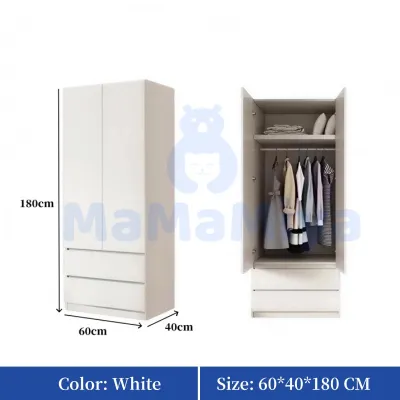 MaMaMiya Wardrobe Combination Wardrobe Partition Large Capacity Storage Wooden Wardrobe With Drawers