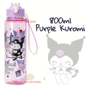 Big 800ml Cute Sanrio Designed School Water Bottle Tumbler with Handle and Straw for Kids