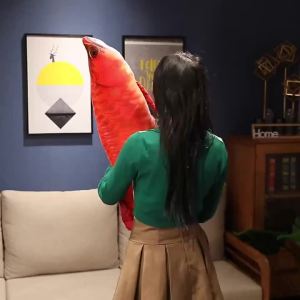 Nice 1pc Cuddleable Lifelike Arowana Plush Toys Stuffed Soft Fish Doll Soft Fish Pillow Plush Arowana Cushion Cats Toys