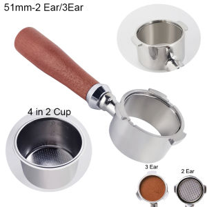 Bộ Lọc Cà Phê Cầm Tay 51Mm Bộ Lọc 3 Tai Bộ Lọc 2 Tai Kèm Rổ 4 Cốc Phụ Kiện Pha Cà Phê