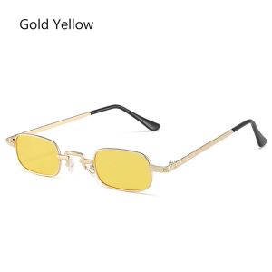 MINIYX Vintage Candy Color Metal Frame Shades Punk Sun Glasses UV400 Protection Small Rectangle Sunglasses