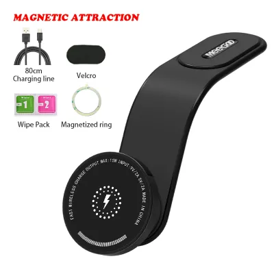 MeeGoo Magnetic Car Phone Holder Wireless Charging Easy Paste With Universal Compatibility for Dashboard Center Consol