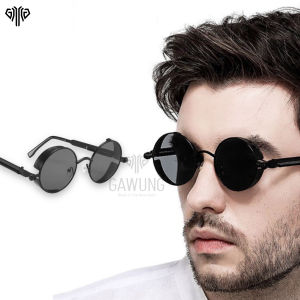 Kacamata Hitam Vintage Retro Bulat lingkar Wanita Pria KKVRBH