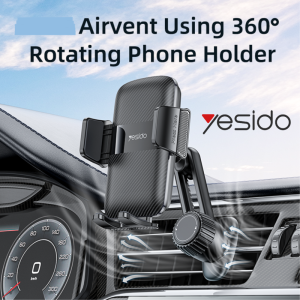 [YESIDO ORIGINAL] 360° Strong Air Vent Phone Holder Hook Adjustable Rotatable Mount Aircond Car Holder For All Phones C242
