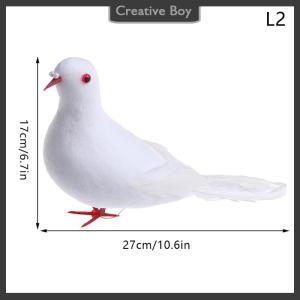 [Creative] Artificial Simulation Peace Dove Foam Feather Birds Wedding Crafts Ornament