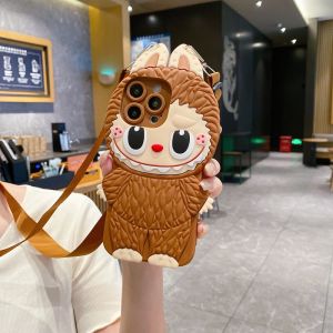 16E อากาศสำหรับไอโฟน17รุ่น15 16 14 13 12 Mini 11 Pro Max 6 6S 7 8 Plus X XS Max XR เคสโทรศัพท์สายลายการ์ตูนน่ารัก Labubu