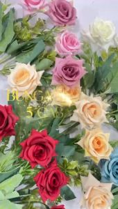 Bunga Mawar Artificial 5 Cabang Rose Diamond Super Premium Jumbo Hiasan Dekorasi Buket mawar lancip