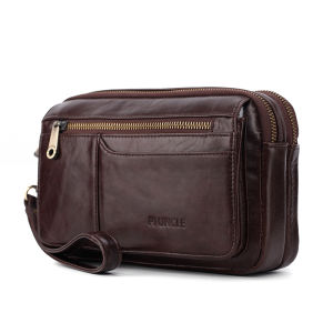PIUNCLE Brand Most Popular Genuine Leather Mens Clutch Bags Hand Caught Bag Fashion Women Shopping Large Wallet Cards Cell Phone Pouch Long Money Purse Male Large Capacity Office Bag For Documents Multifunctional Male Wrist Bags Soft Natural Cowhide