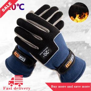 [COD] -20℃ Winter Warm Fleece Gloves Men Thermal Cycling Snow Thick Gloves Polar Fleece Mittens For Male Snow Sports Windproof Gloves
