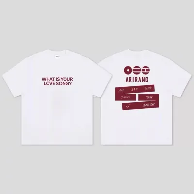 L66 BTS cotton tee J-HOPE V JIMIN fans cheering round collar cloth ARIRANG T-shirt short sleeve top L