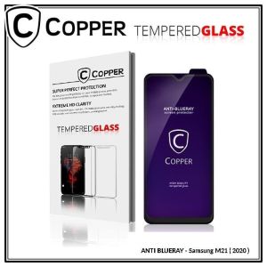 Samsung M21 - COPPER Tempered Glass FULL BLUERAY