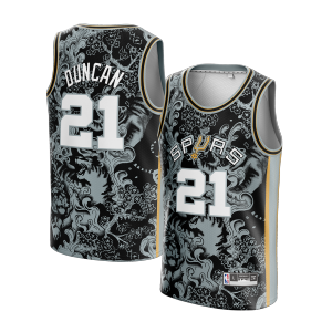 Jersey Tim Duncan San Antonio Spurs #21 CNY ABU Swingman Bola Basket NBA Baju Kaos T-Shirt Tshirt Atasan Costum Kostum